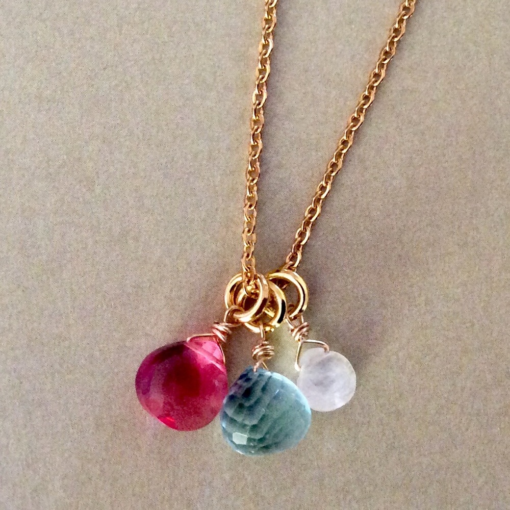 New Elegant Multi-Color Gemstone Necklace